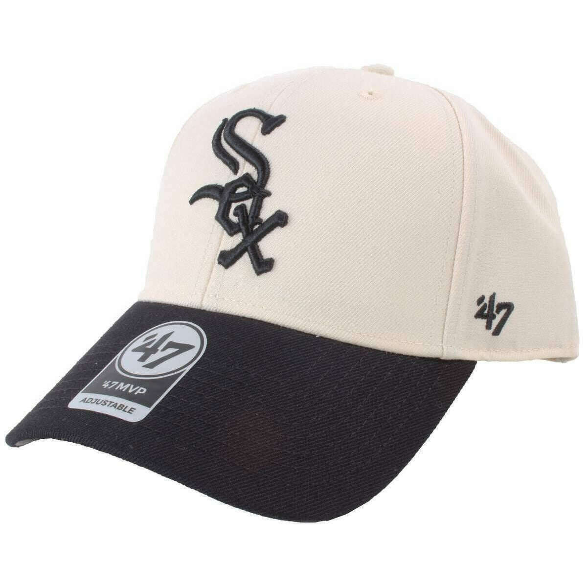 47 Brand MLB Chicago White Sox Two Tone MVP Cap - Natural Cream/Black