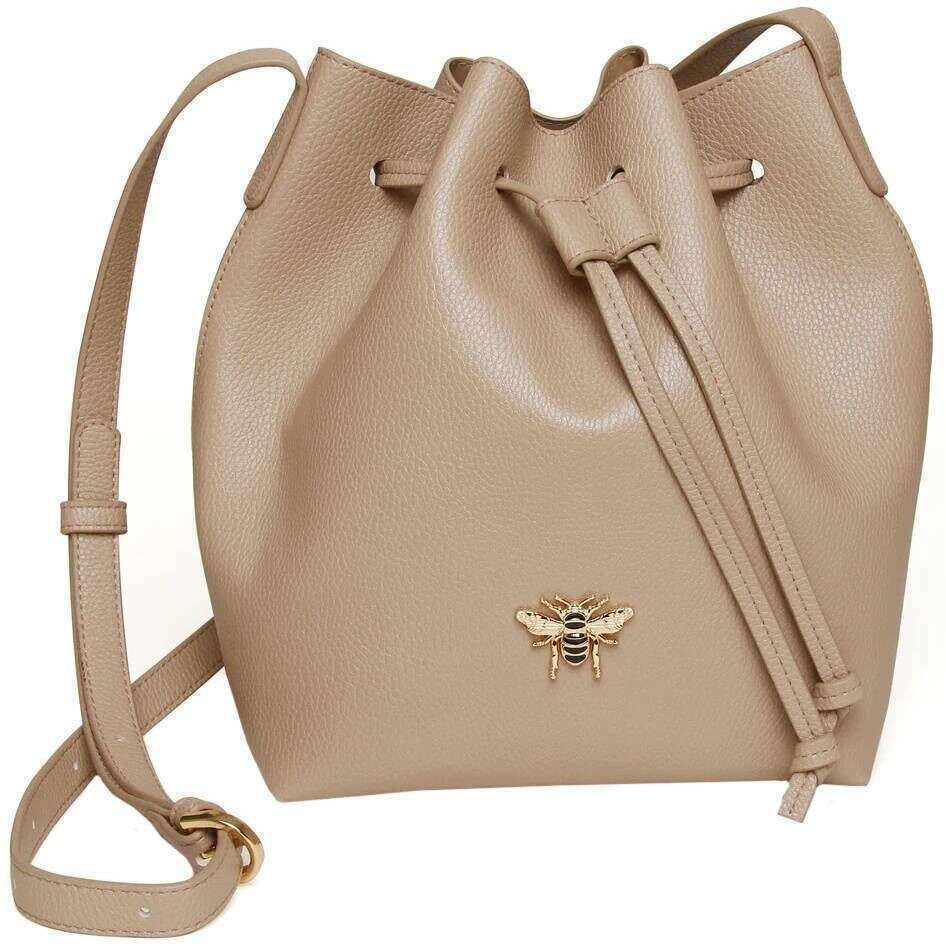 Alice Wheeler London Bucket Crossbody Bag - Stone Beige