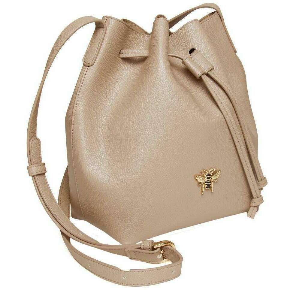 Alice Wheeler London Bucket Crossbody Bag - Stone Beige - Image 2
