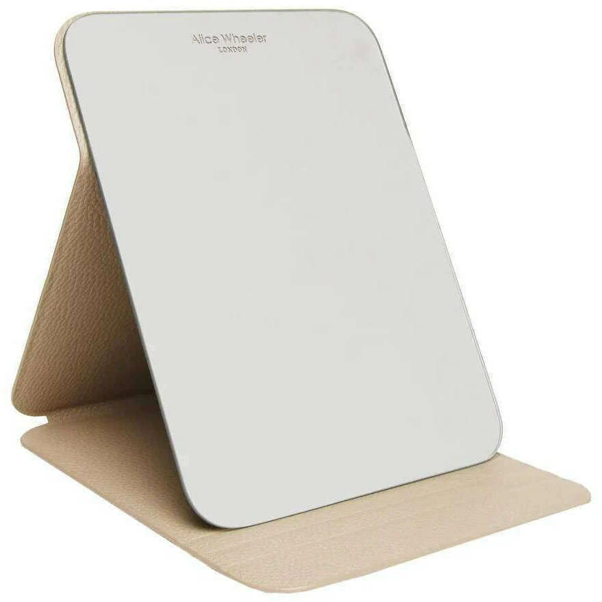 Alice Wheeler London Folding Travel Mirror - Stone Beige - Image 3