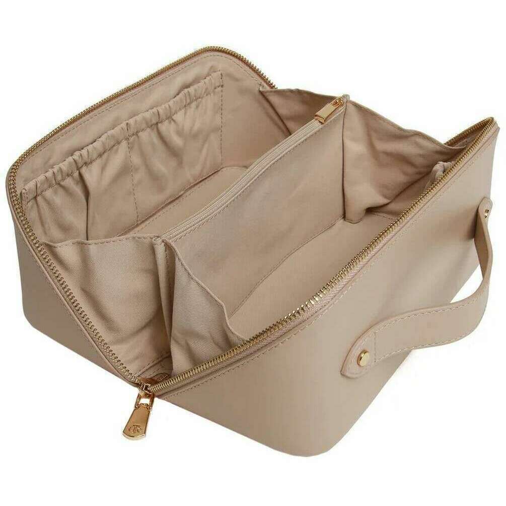 Alice Wheeler London LTC Leather Train Case - Stone Beige - Image 4