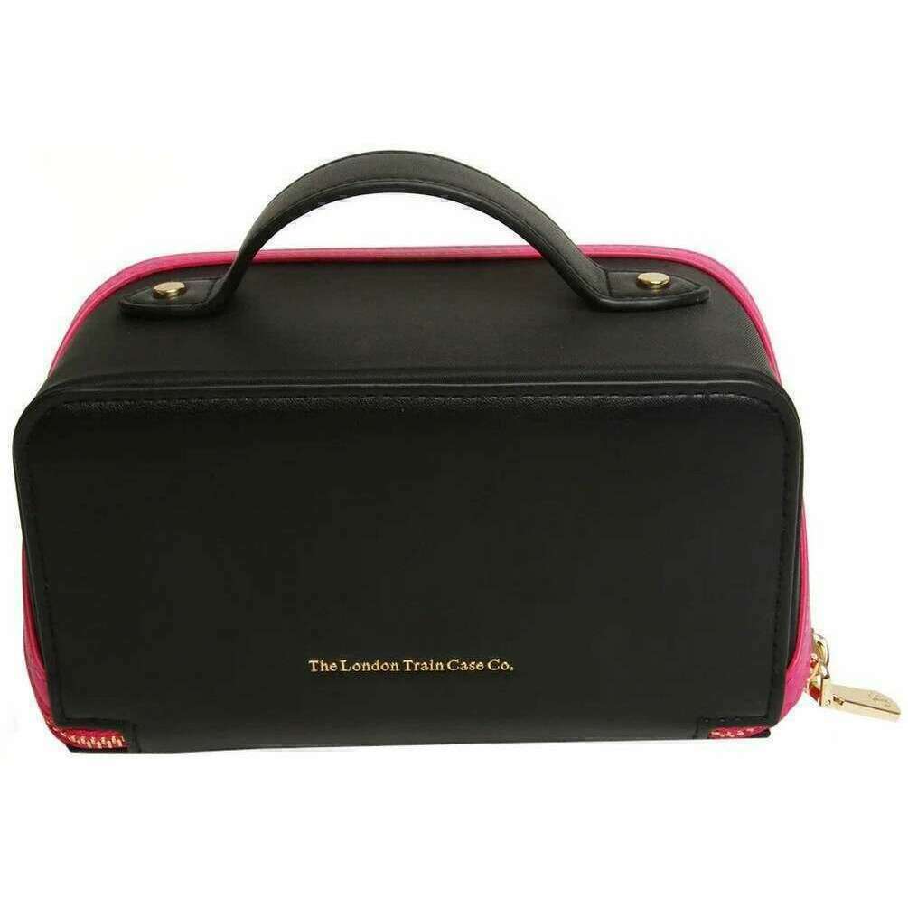 Alice Wheeler London LTC Two-Tone Mini Train Case - Black/Pink - Image 2