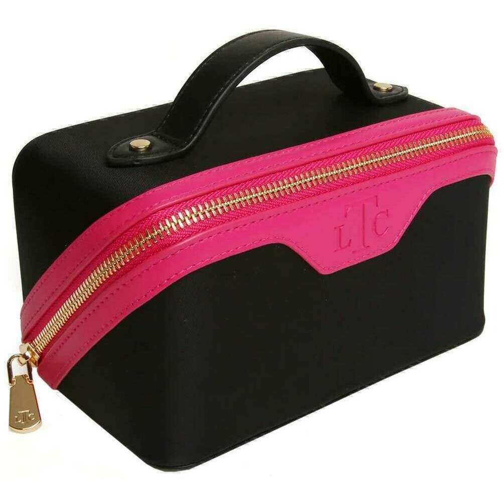 Alice Wheeler London LTC Two-Tone Mini Train Case - Black/Pink - Image 3