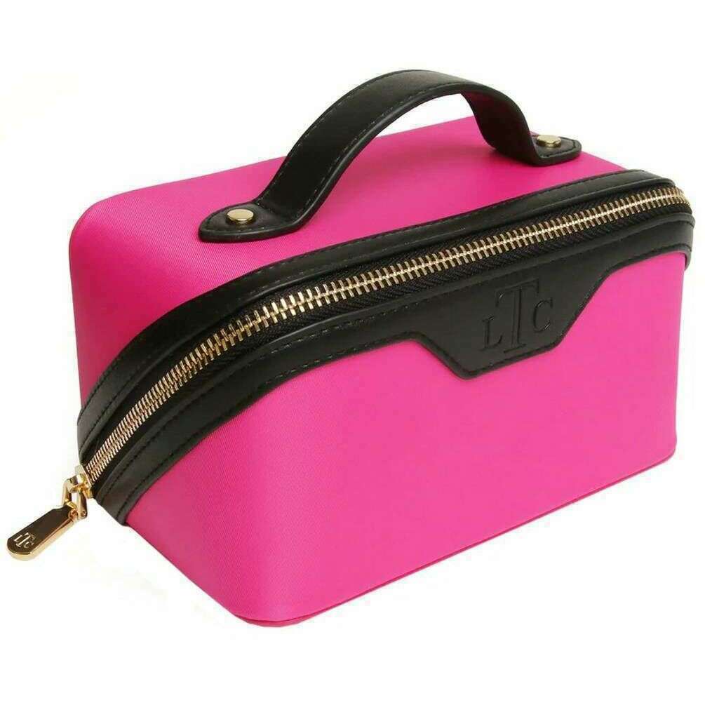 Alice Wheeler London LTC Two-Tone Mini Train Case - Pink/Black - Image 3