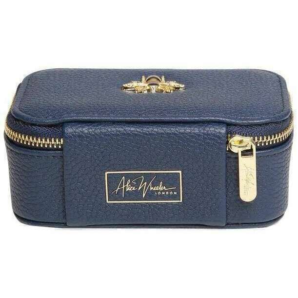 Alice Wheeler London Mini Travel Jewellery Box - Navy