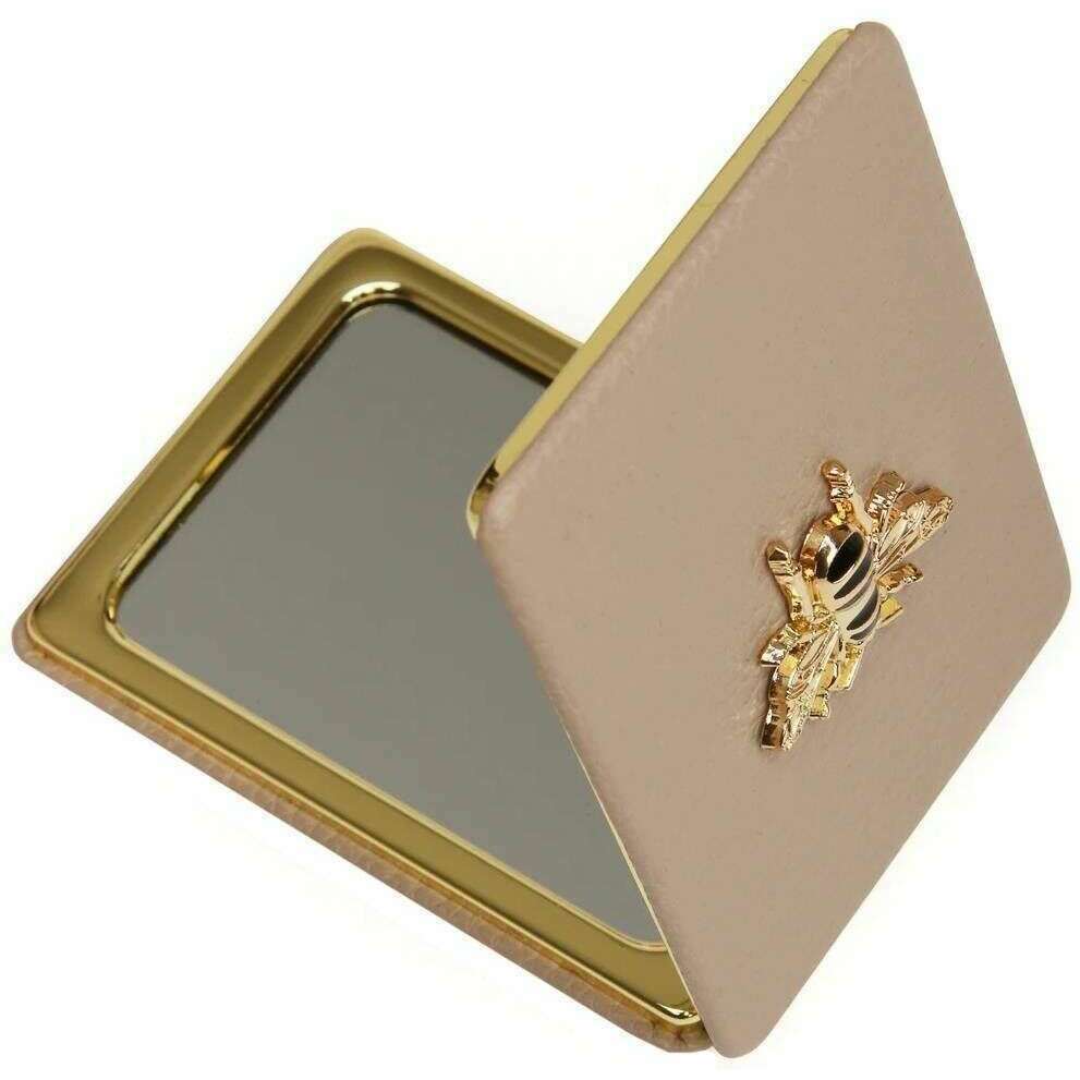 Alice Wheeler London Oblong Compact Mirror - Stone Beige - Image 2