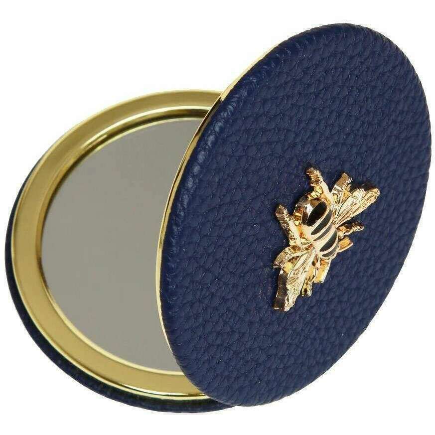 Alice Wheeler London Round Compact Mirror - Navy - Image 2