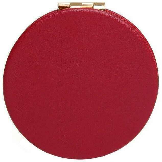 Alice Wheeler London Round Mirror Compact - Fig Red - Image 2