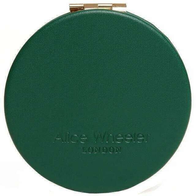 Alice Wheeler London Round Mirror Compact - Teal Green