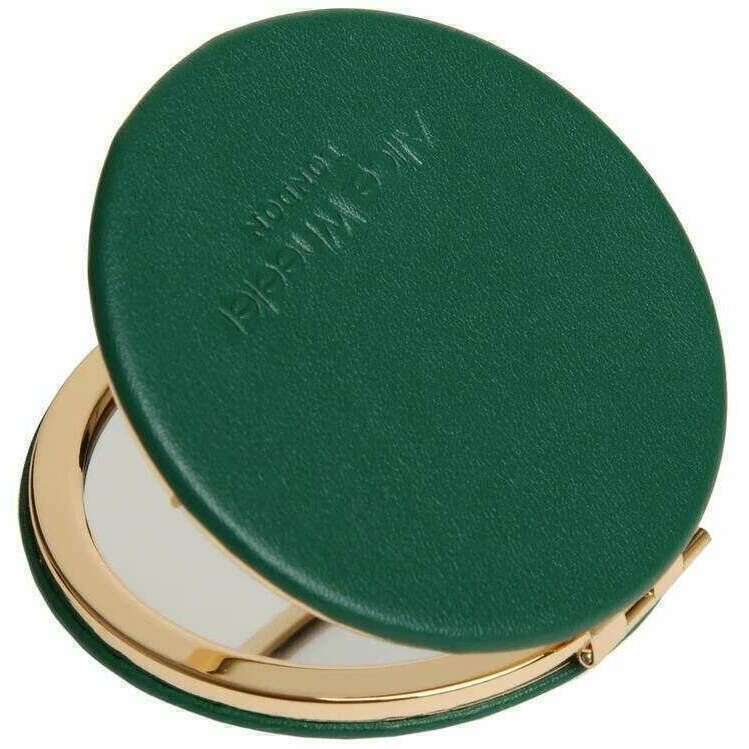 Alice Wheeler London Round Mirror Compact - Teal Green - Image 3