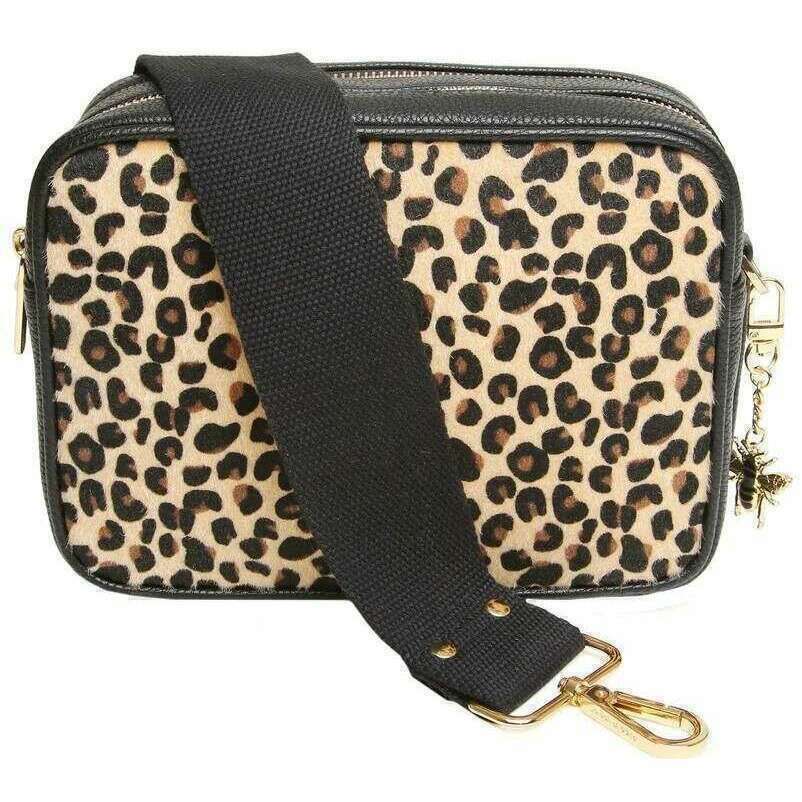 Alice Wheeler London Soho Camera Crossbody Bag - Leopard/Black