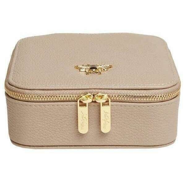 Alice Wheeler London Travel Jewellery Box - Stone Beige