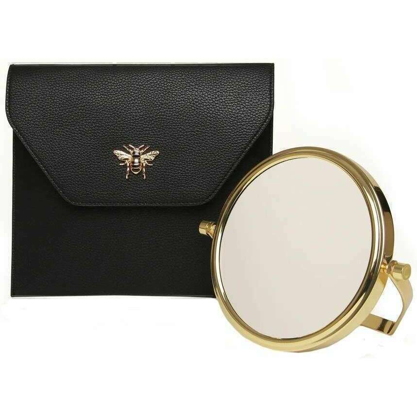 Alice Wheeler London Travel Mirror and Case - Black