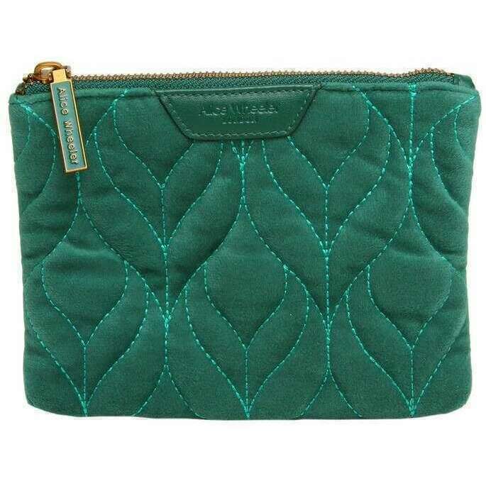 Alice Wheeler London Velvet Pouch - Teal Green