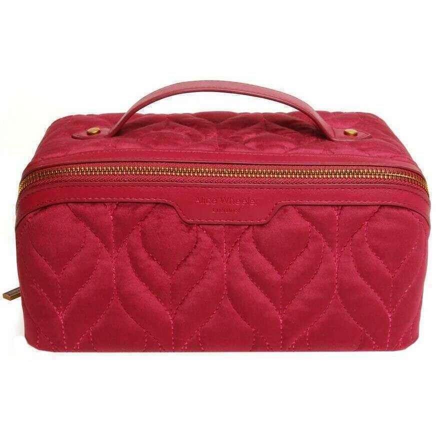Alice Wheeler London Velvet Train Case - Fig Red
