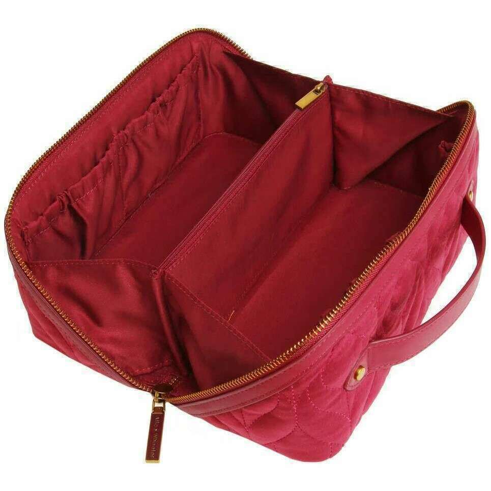 Alice Wheeler London Velvet Train Case - Fig Red - Image 4