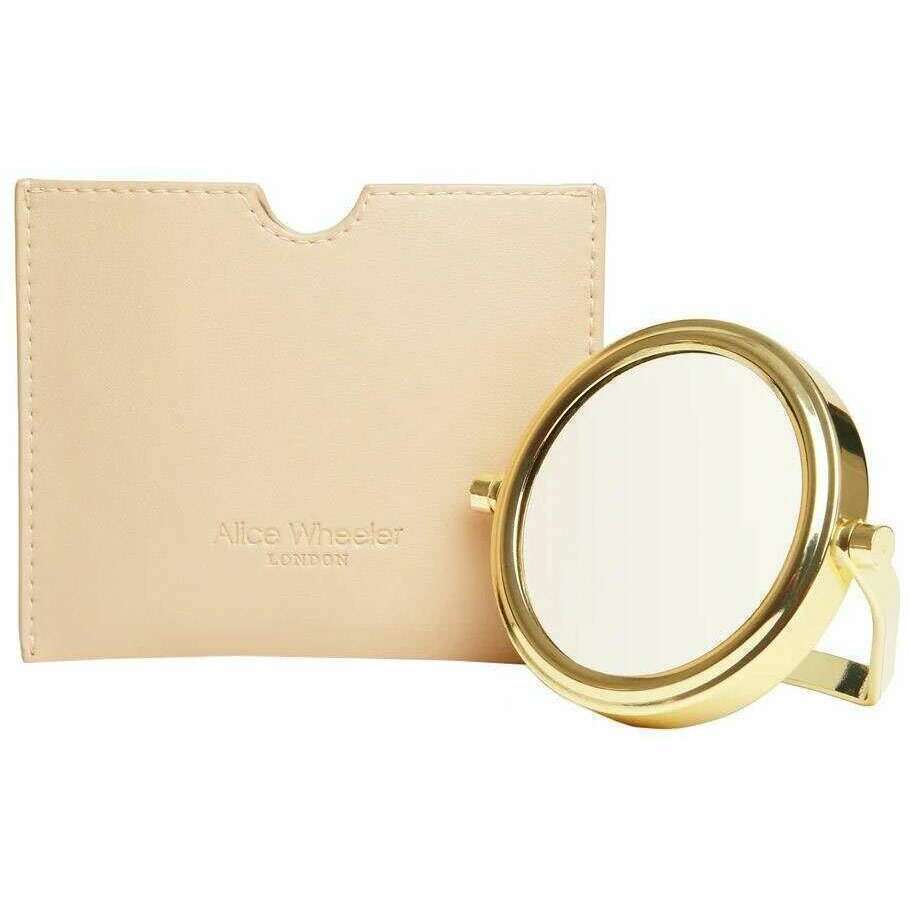 Alice Wheeler London Venice Mirror and Pouch - Sand Cream