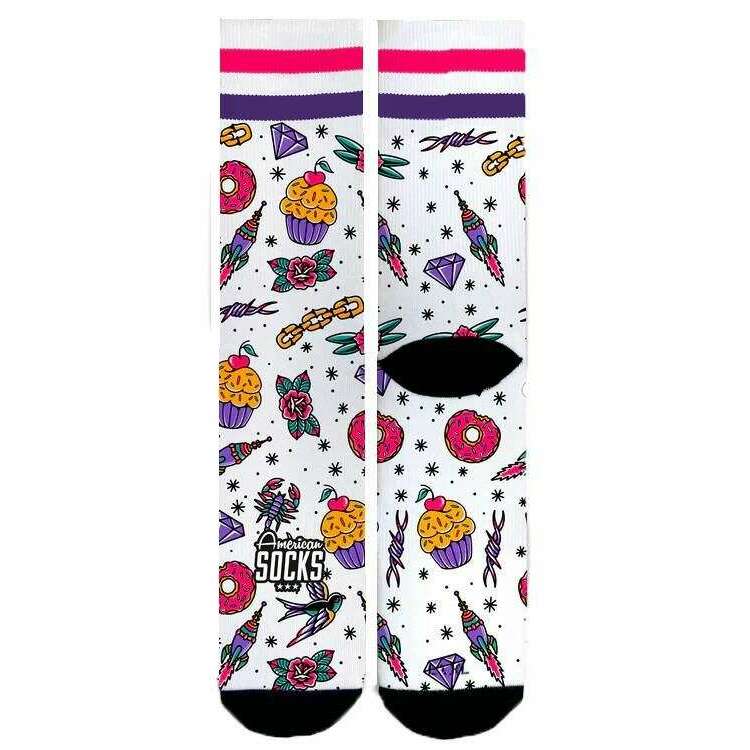 American Socks Cupcake Mid High Socks - White - Image 2