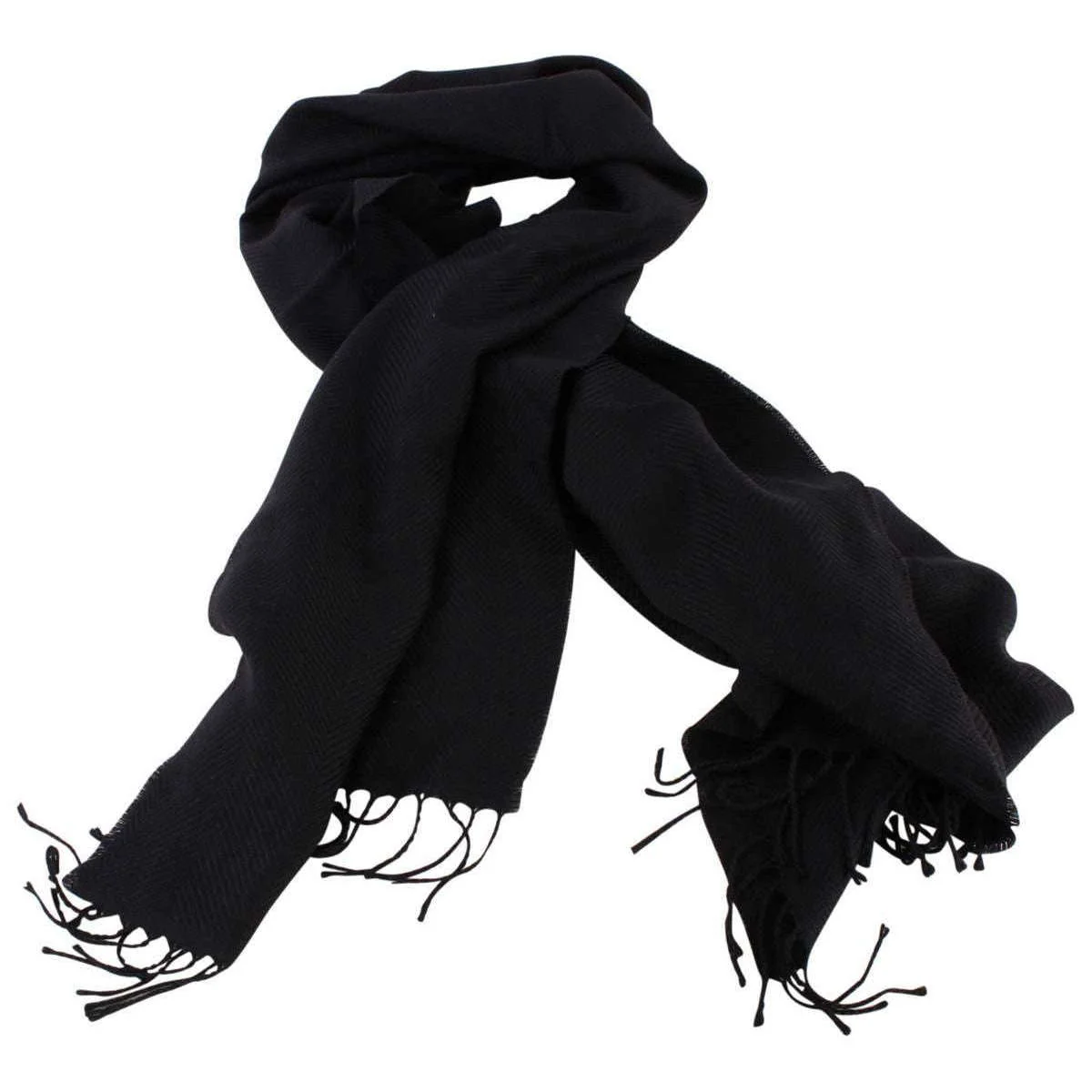 Bassin and Brown Alberto Chevron Wool Scarf - Black - Image 2