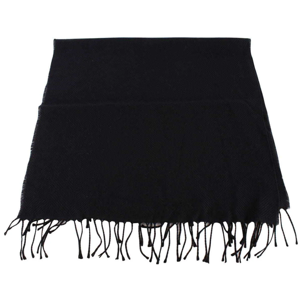 Bassin and Brown Alberto Chevron Wool Scarf - Black - Image 3