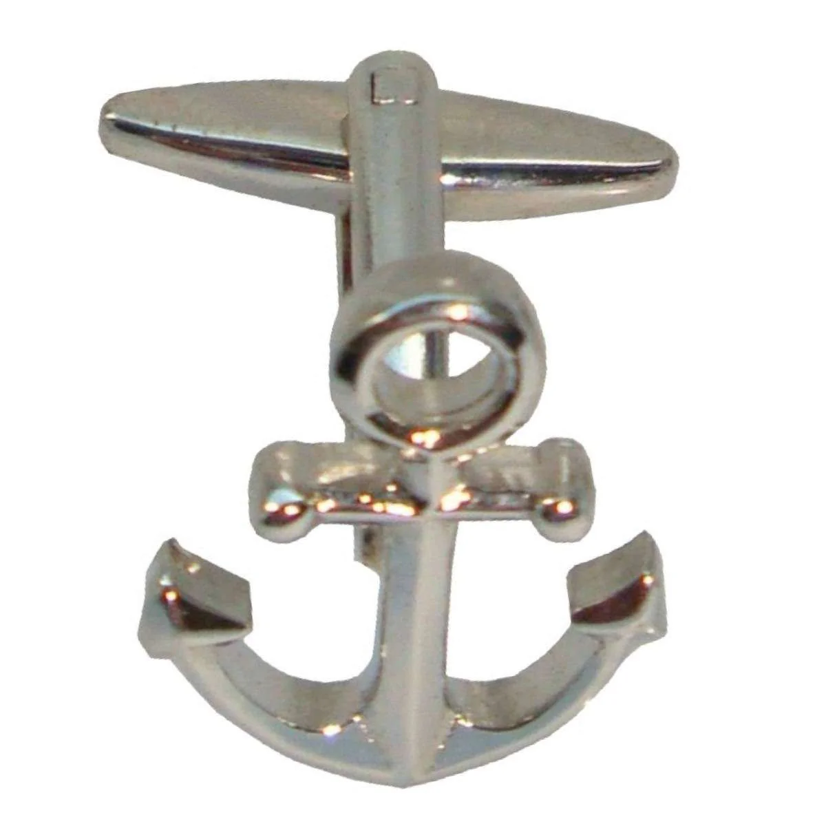 Bassin and Brown Anchor Cufflinks - Silver - Image 2