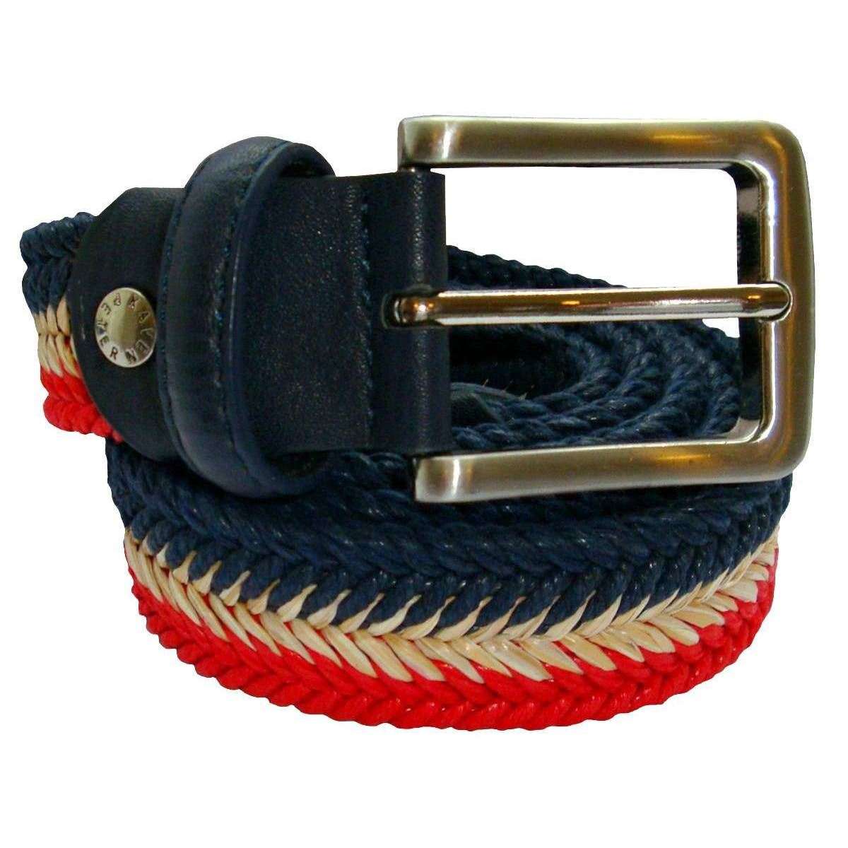 Bassin and Brown Arrow Chevron Woven Belt - Red/Beige/Navy - Image 4
