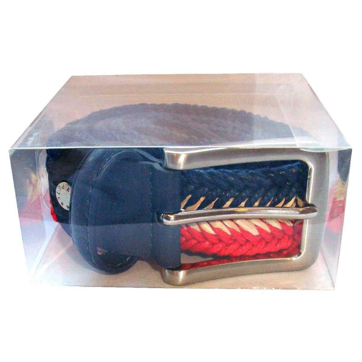 Bassin and Brown Arrow Chevron Woven Belt - Red/Beige/Navy - Image 5