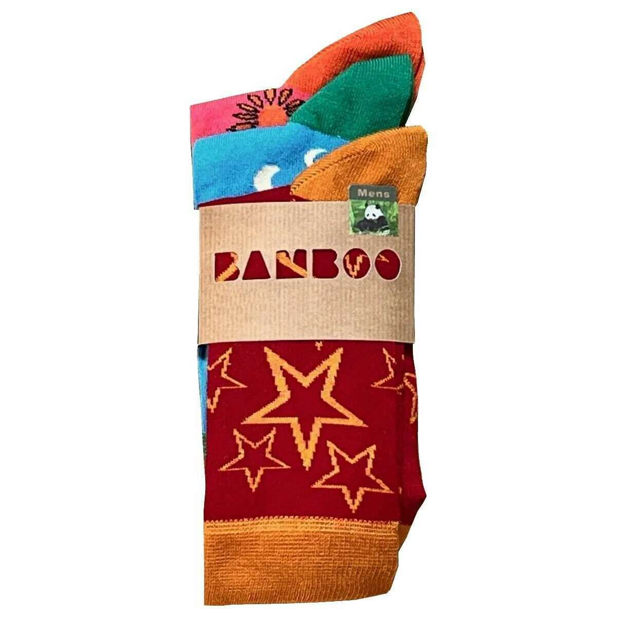 Bassin and Brown Bamboo Socks - Pink/Blue/Red