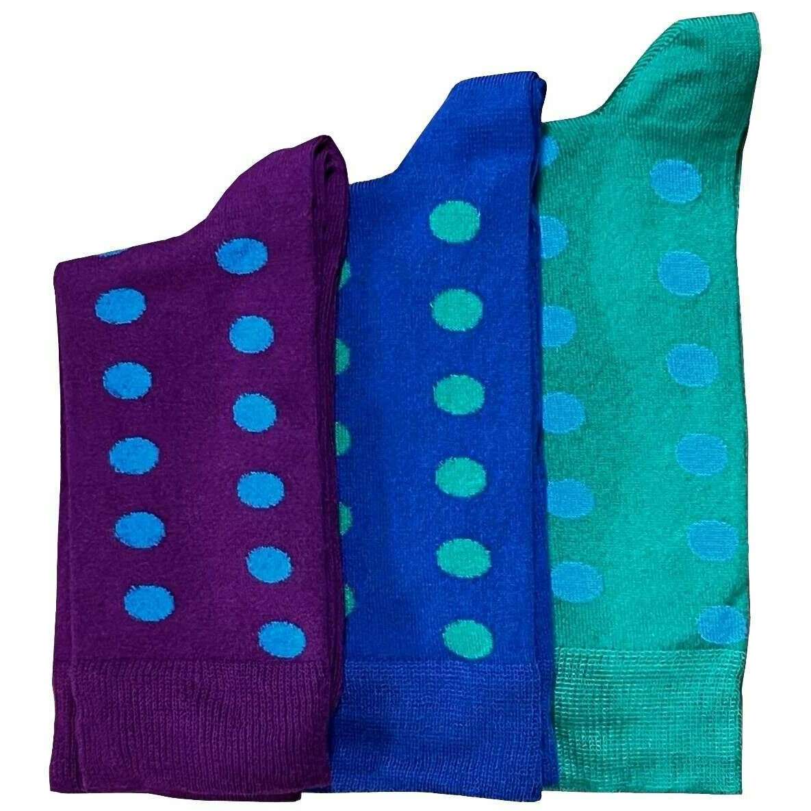 Bassin and Brown Bamboo Spotted Three Pack Socks - Purple/Green/Blue - Image 2