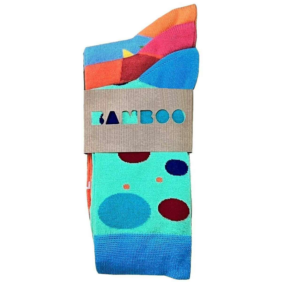 Bassin and Brown Bamboo Three Pack Socks - Blue/Red