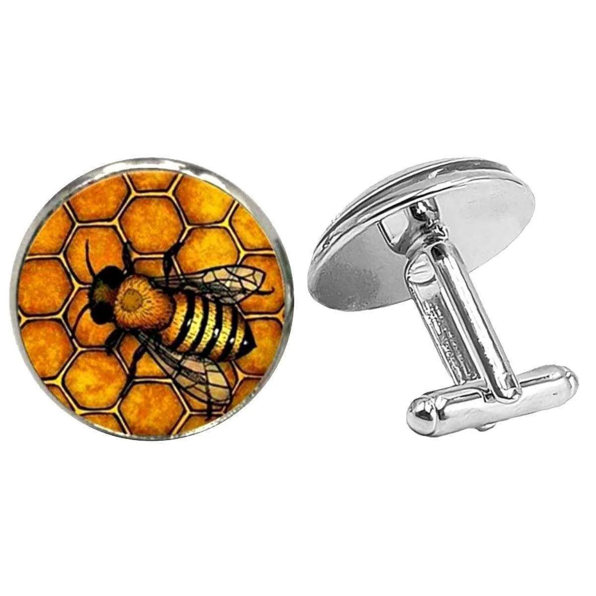 Bassin and Brown Bee Cufflinks - Black/Yellow - Image 2