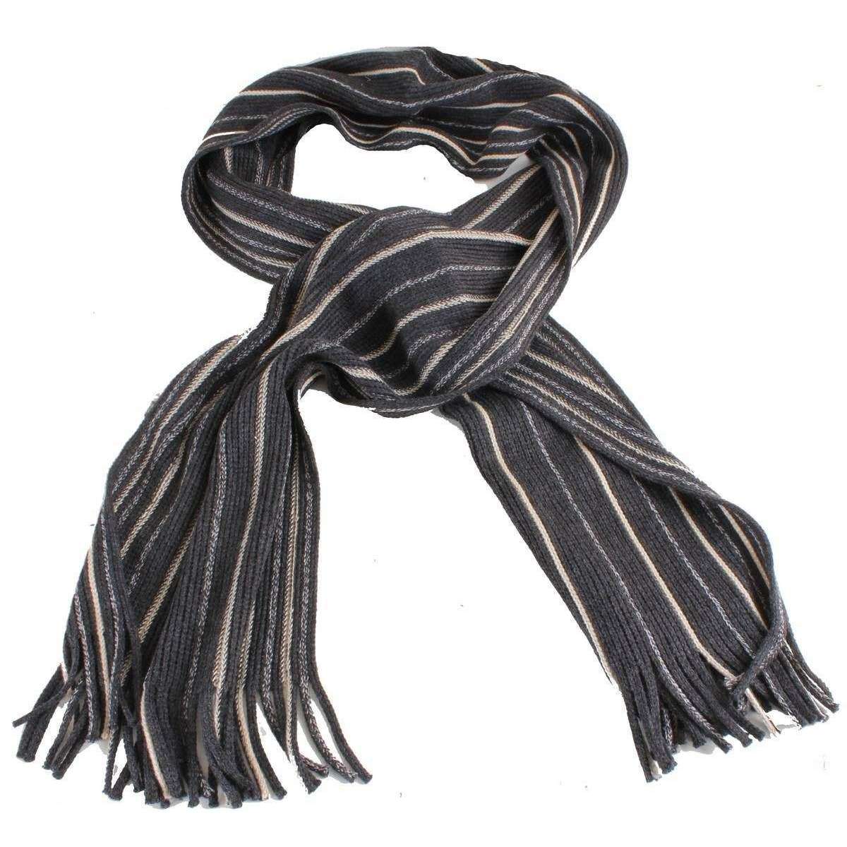 Bassin and Brown Bingham Striped Scarf - Charcoal/Grey - Image 2