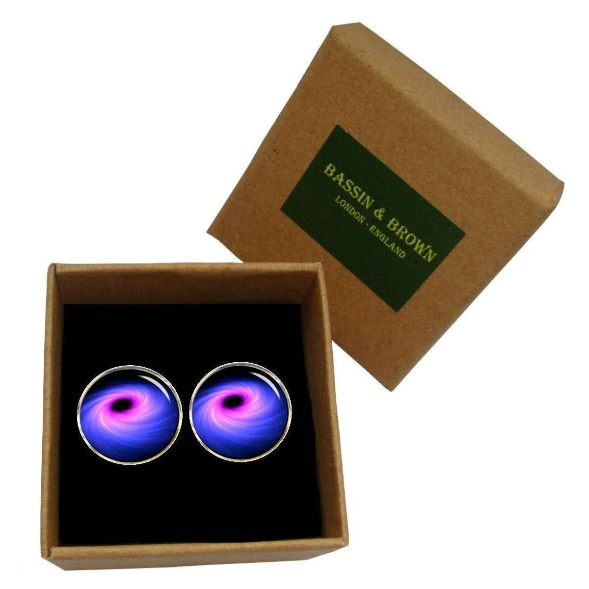 Bassin and Brown Black Hole Cufflinks - Navy/Blue/Purple - Image 4