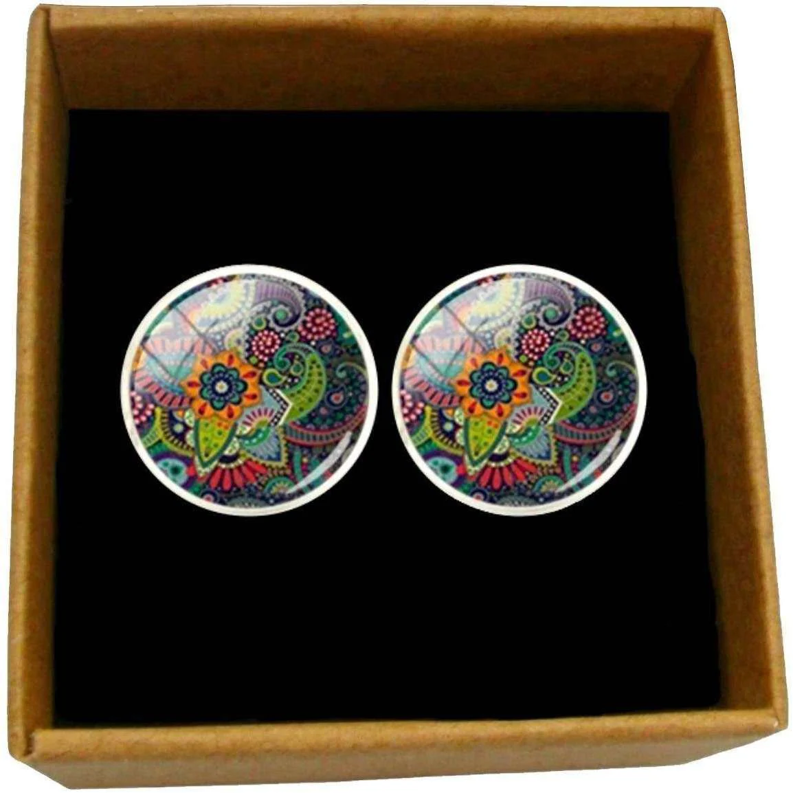 Bassin and Brown Bohemian Flower Cufflinks - Multi-colour - Image 5