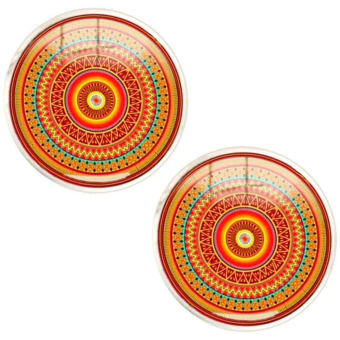 Bassin and Brown Bohemian Swirl Cufflinks - Orange/Red/Green - Image 2
