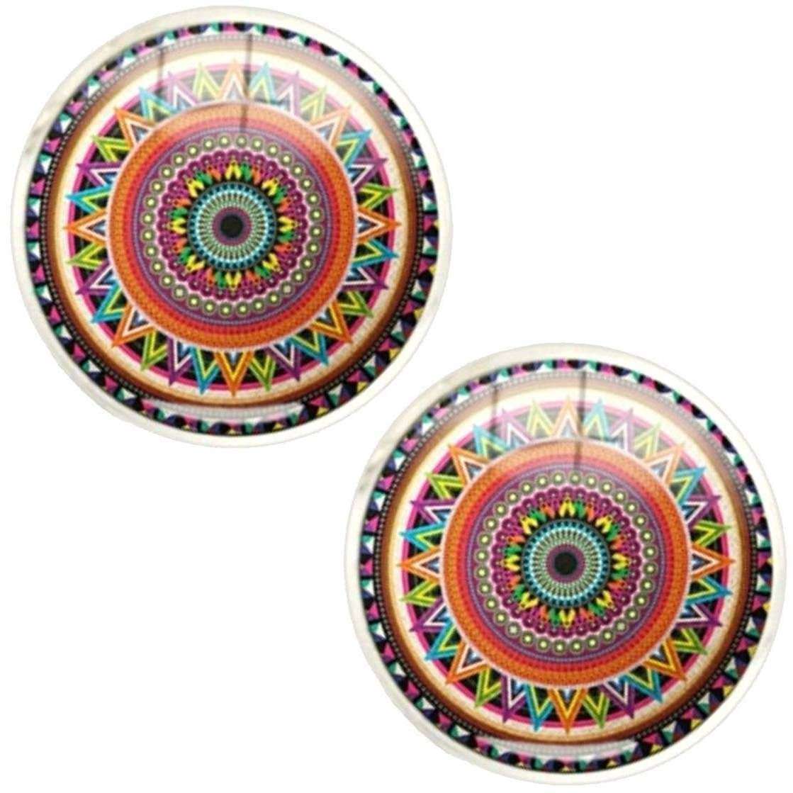 Bassin and Brown Bohemian Swirl Cufflinks - Wine/Green/Yellow - Image 2