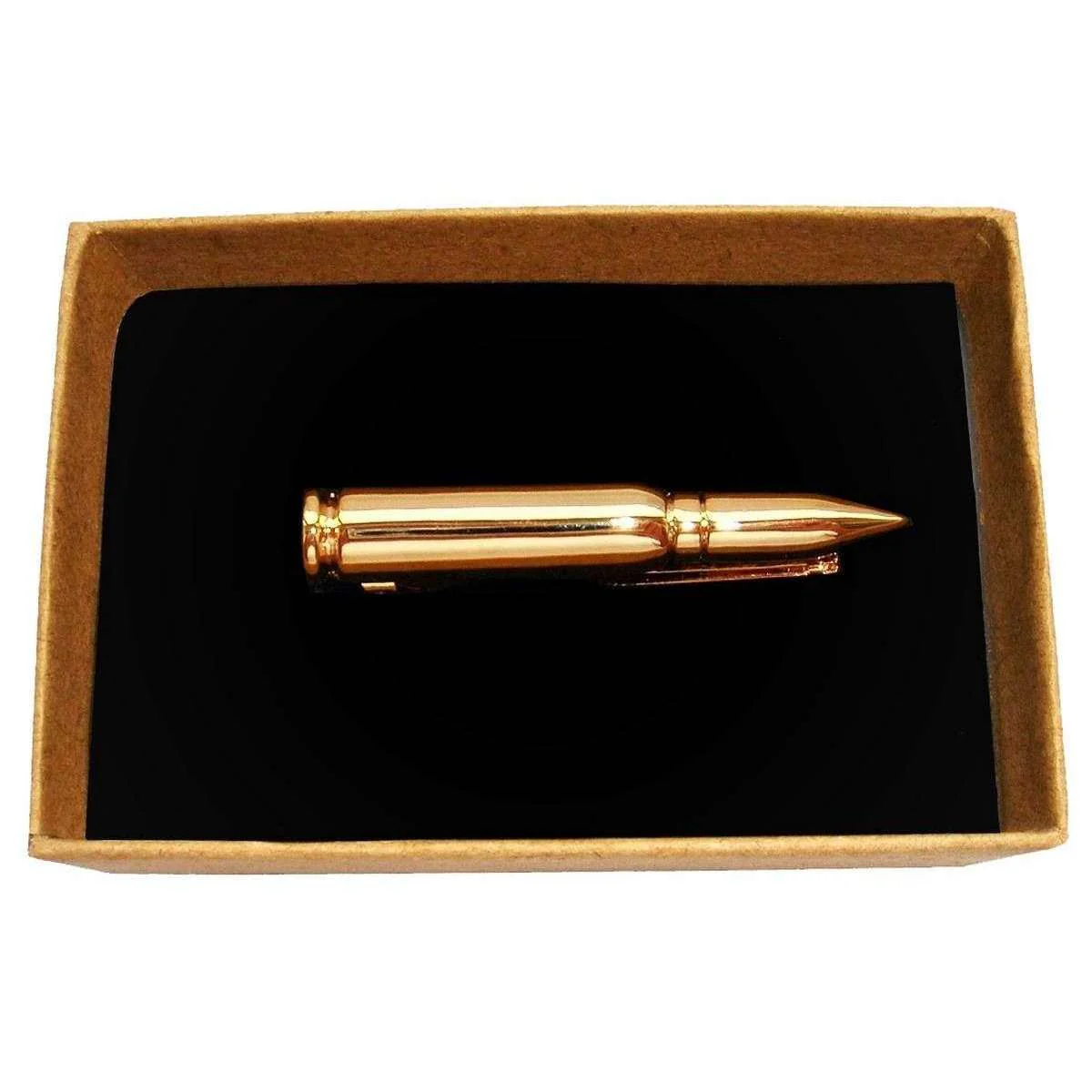 Bassin and Brown Bullet Tie Bar - Gold - Image 4