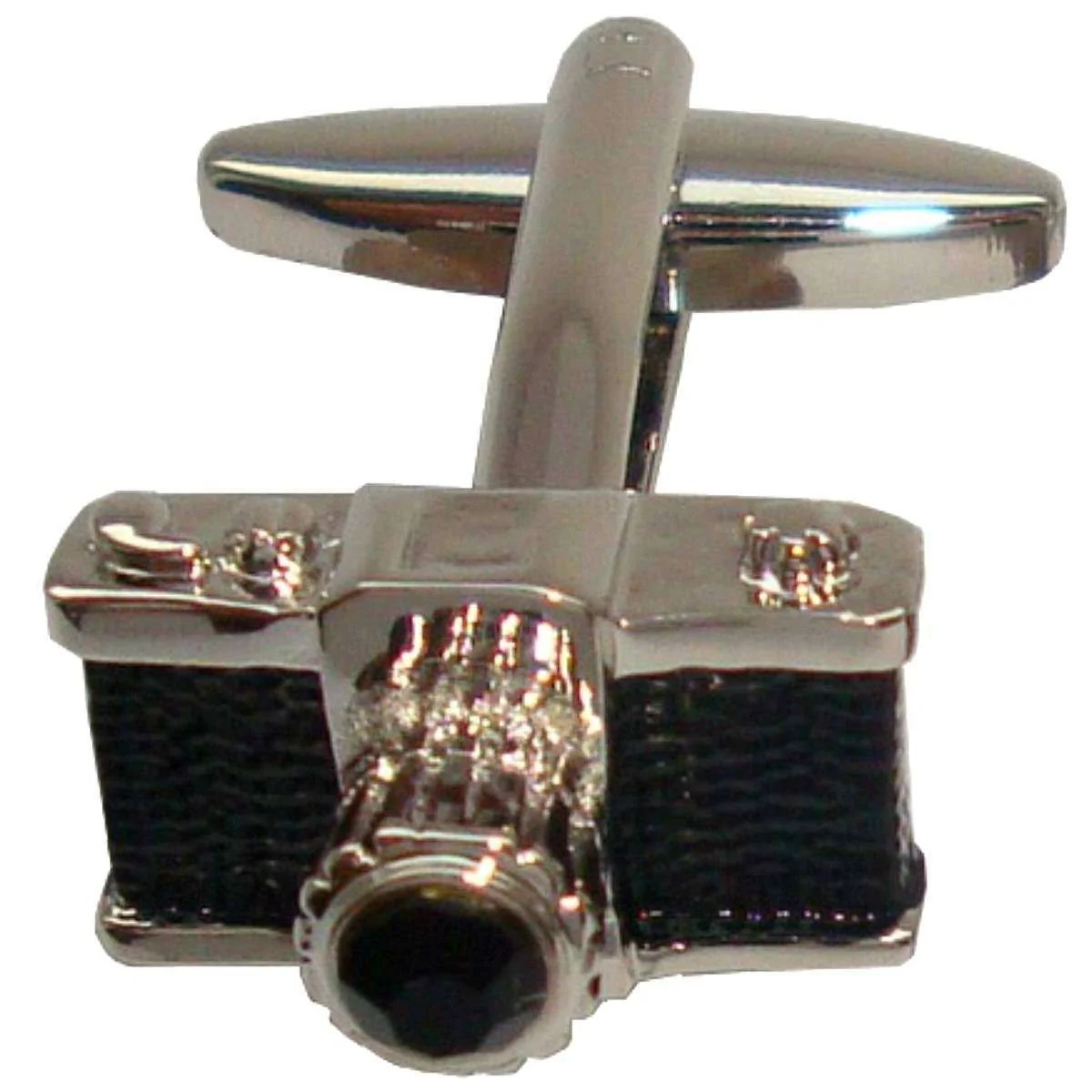 Bassin and Brown Camera Cufflinks - Black/Silver - Image 2
