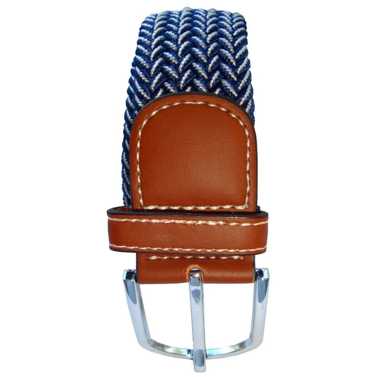 Bassin and Brown Chevron Woven Belt - Blue/White - Image 3