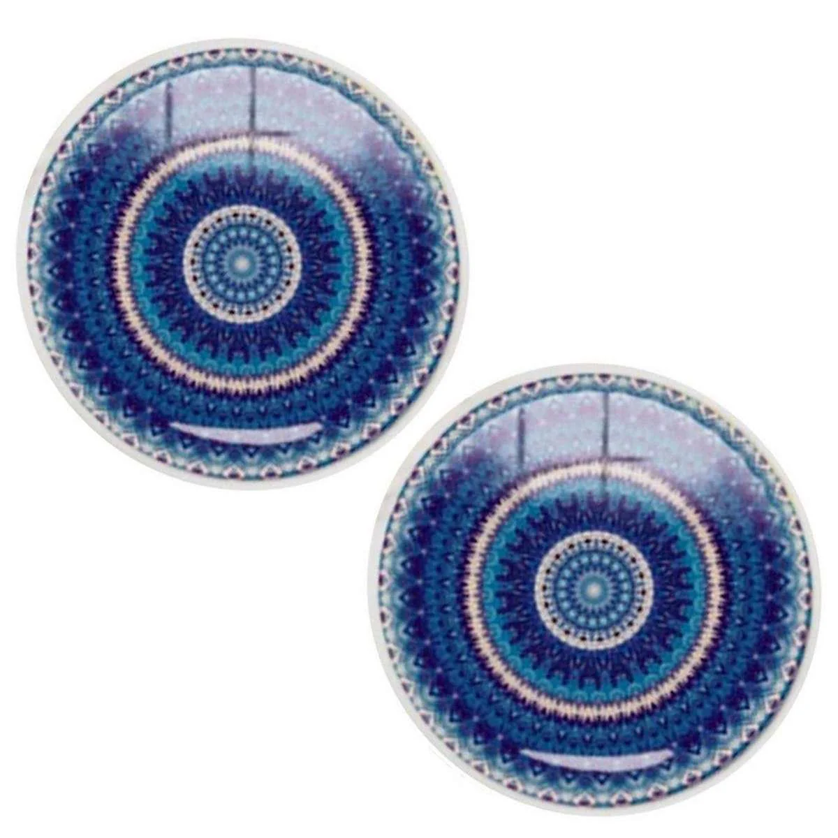 Bassin and Brown Concentric Circles Cufflinks - Blue/White - Image 3