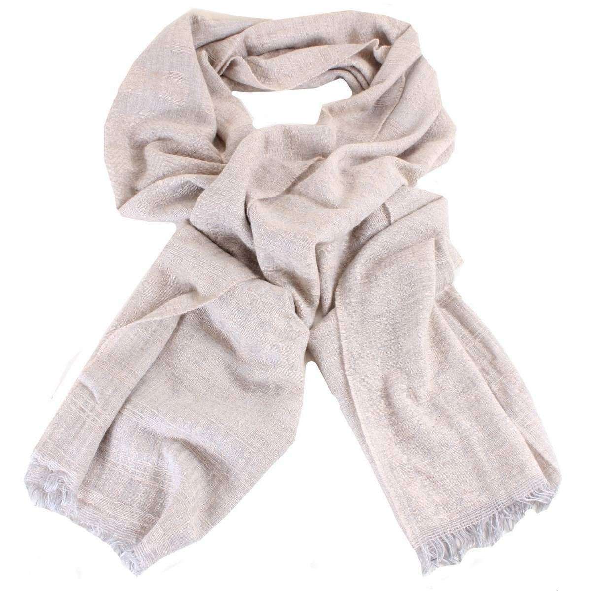 Bassin and Brown Cottee Large Self Textured Scarf - Beige - Image 2