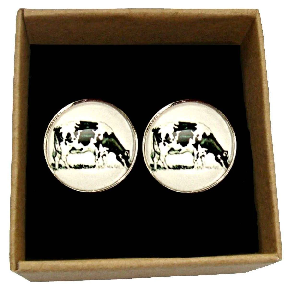 Bassin and Brown Cow Cufflinks - White/Black - Image 4