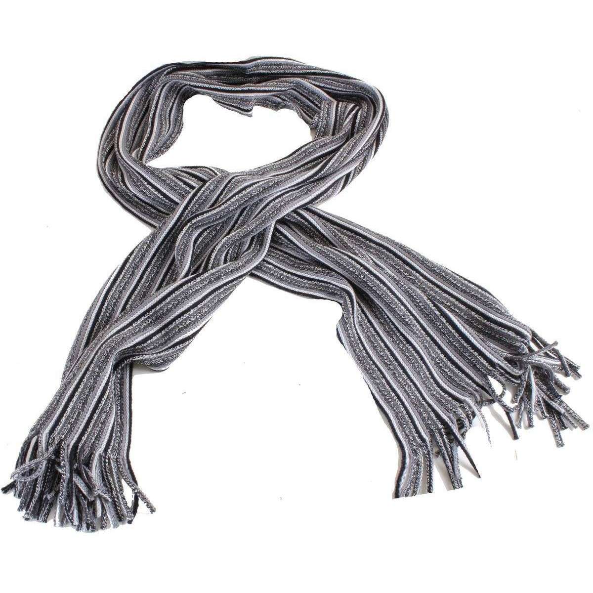 Bassin and Brown Cowdrey Striped Scarf - Grey/Black/White - Image 2