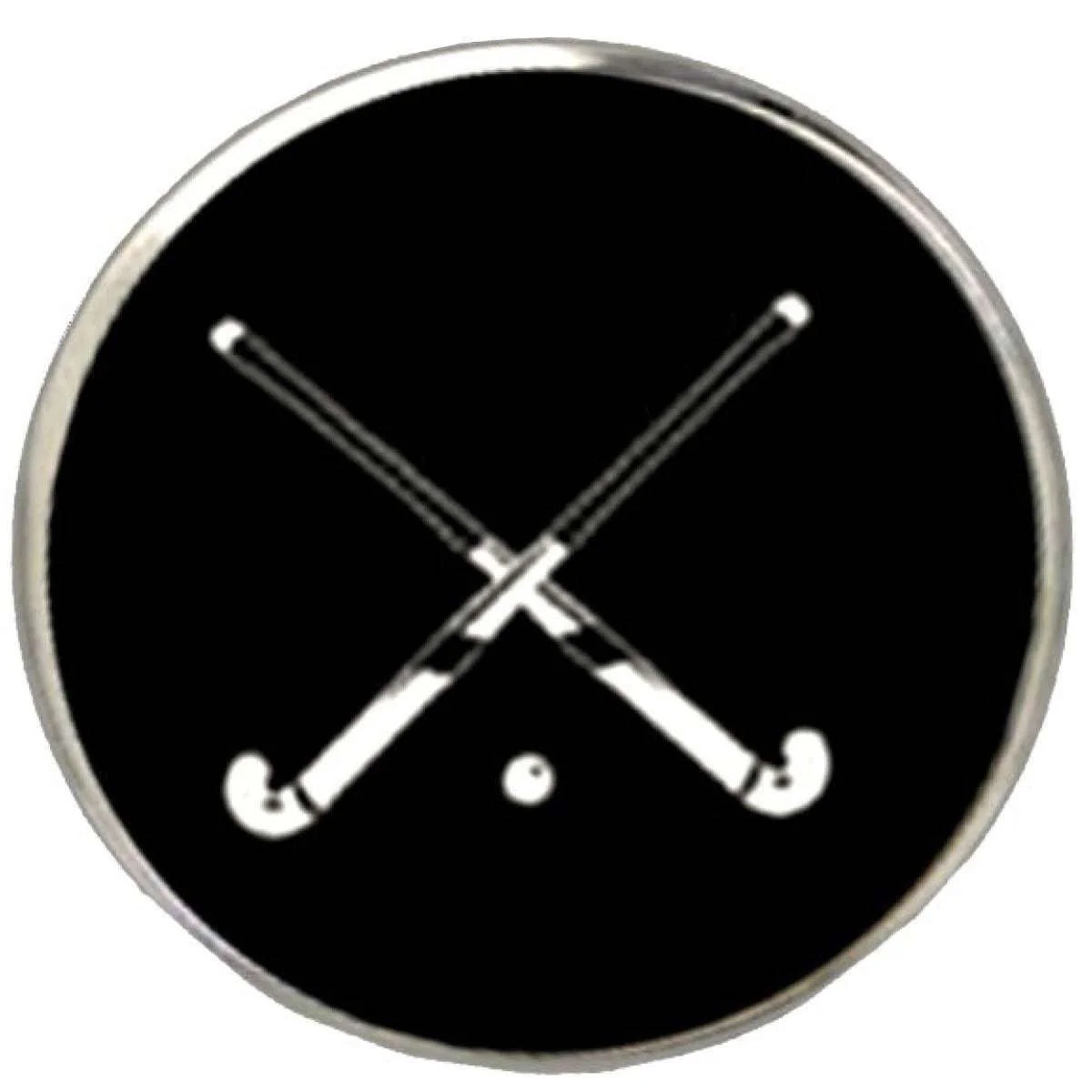 Bassin and Brown Crossed Hockey Sticks Key Ring - Black/White - Image 3