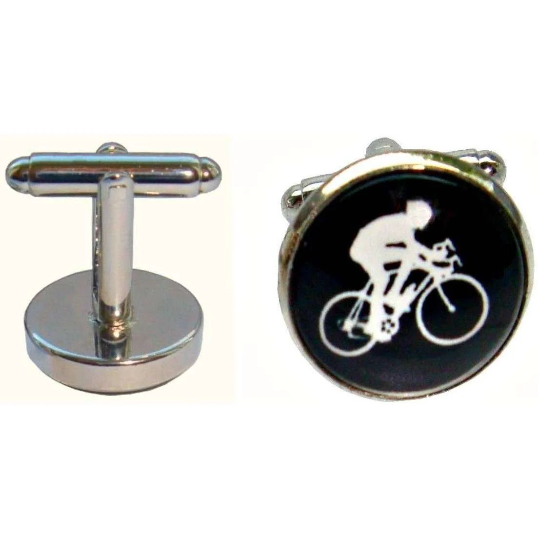 Bassin and Brown Cycling Cufflinks - Black/White - Image 3