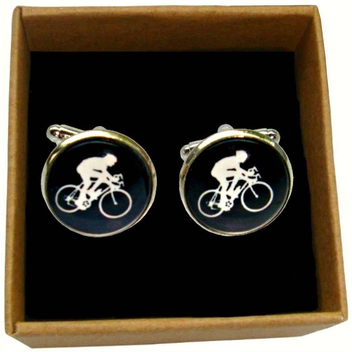 Bassin and Brown Cycling Cufflinks - Black/White - Image 4