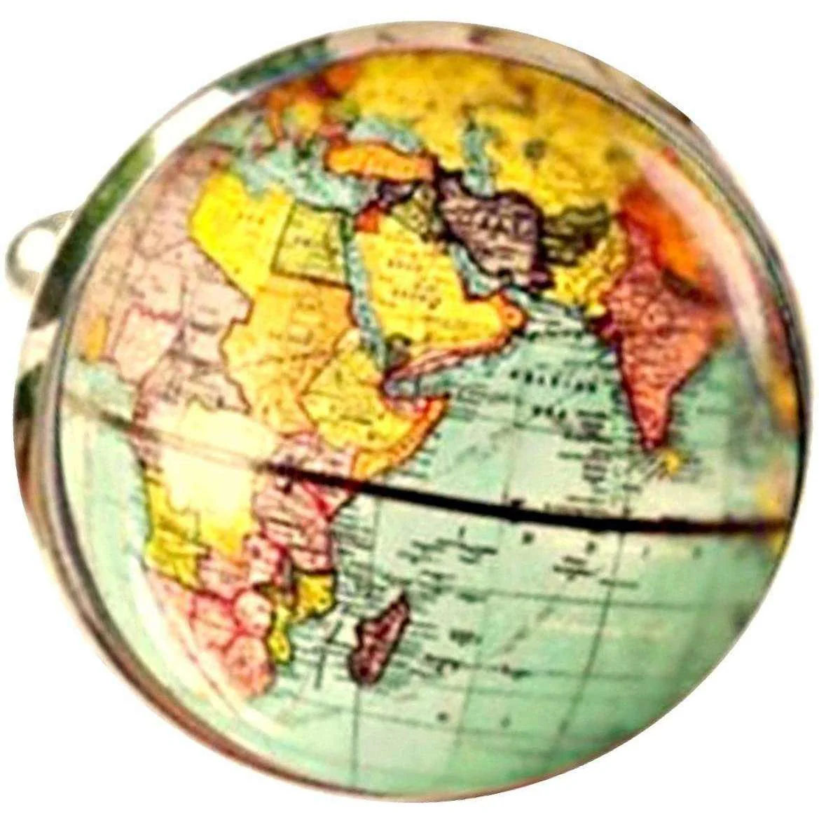 Bassin and Brown Earth Globe Cufflinks - Blue/Yellow/Pink - Image 4