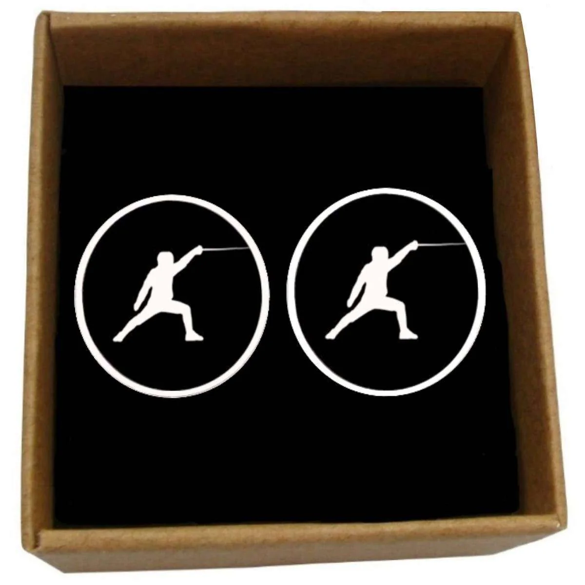Bassin and Brown Fencing Cufflinks - Black/White - Image 4