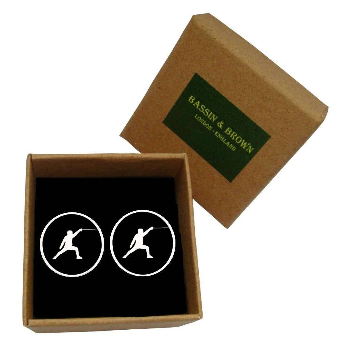 Bassin and Brown Fencing Cufflinks - Black/White - Image 5