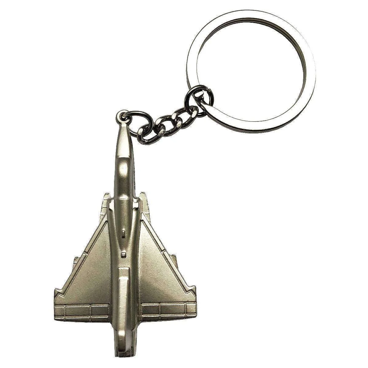 Bassin and Brown Fighter Plane Key Ring - Matt Silver - Image 2
